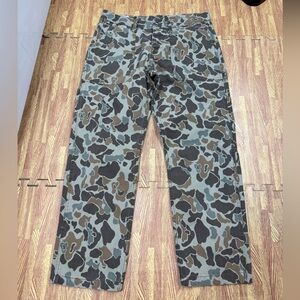 Wallace & Barnes Pants Mens 34x32 Duck Hunter Camo Canvas Utility Work Carpenter